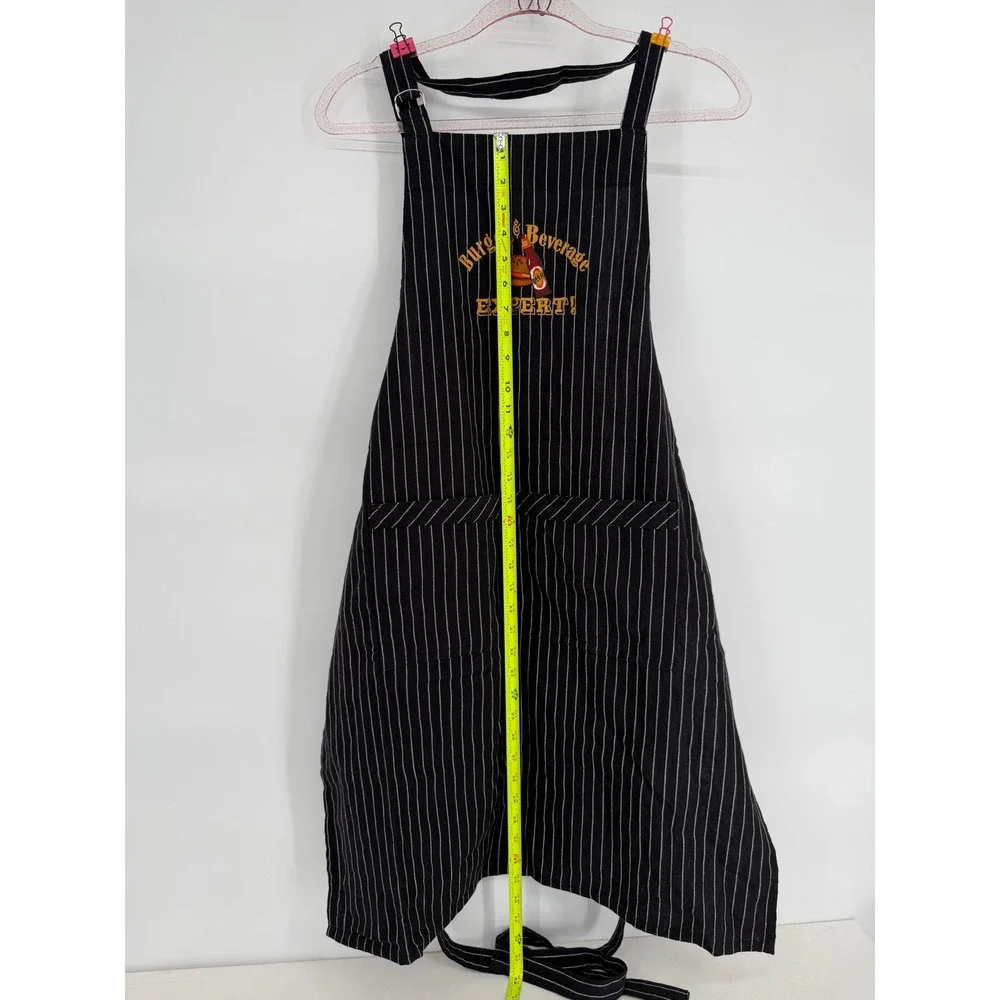 Burger Beverage Expert Black Pinstripe Chef Apron Kitchen Kay Dee Designs‎